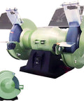 Rock Solid Dual Wheel Bench Grinder And Electric Knife Sharpener With Tough Aluminum Surfaces, green, compact design for DIY projects.
