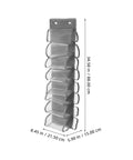 Heavy Duty Hanging Closet Organizer And Dual Purpose Door Panel Rack For Leggings Pants Towels And Sneakers With Secure Fabric Hooks vertical view with dimensions.