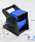15 Inch Pivoting Blower Fan With 375 CFM Airflow Portable Floor And Carpet Dryer 3 Speed High Velocity Air Mover Side View