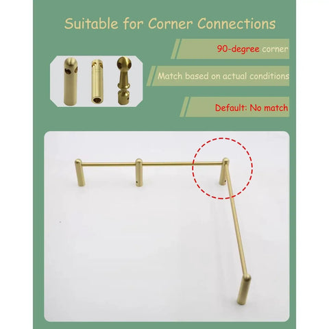 Totally Bulletproof Brackets 4 Pack Adjustable Shelf Supports With Posts And Screws Plus 46 Inch Spindle Fence Kit showing golden corner connection examples.