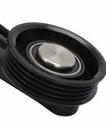 High Performance Compatible For Subaru A/C Drive Belt Idler Pulley Bracket Tensioner Kit 1995 To 2009 black pulley close-up