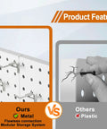 Comparison of Built Tough As Nails Eight Piece Steel Pegboard Panels 16 By 12 Inch Heavy Duty Wall Storage Rack For Garage And Shop Tool Organization Includes Full Drill Anchors And Screws Kit White vs plastic alternatives.