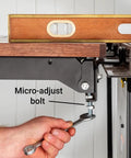 Adjusting height on Folding Table Saw Outfeed Kit With Adjustable Height Legs And Foldable Steel Frame For Easy Storage