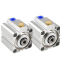 Compact Single Acting Pneumatic Air Cylinder From Ssa Series, aluminum, showing dual cylinders for precise push operations.