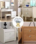 Diamond Cut Crystal Cabinet Knobs, 6 Pack 30mm Drawer Pulls, Gold Plated Base, Bougie Bling For Cupboard Handles And Dresser Hardware showcased on various furniture.