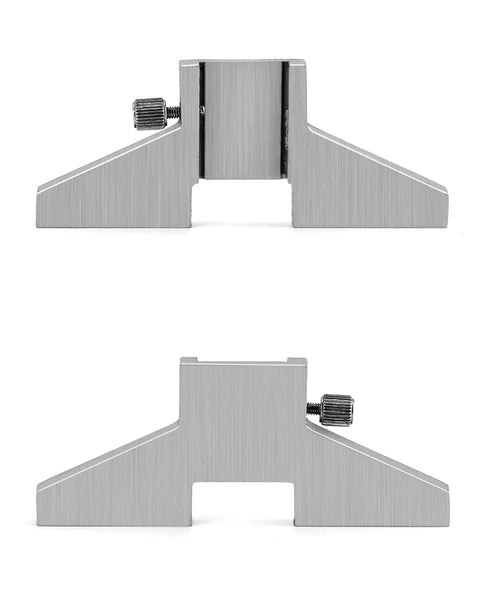 Caliper Depth Base T Bar Attachment for Dial Digital and Vernier Calipers, Carbon Steel Hardened, Screw Knob Mount, Front and Side View