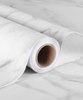 Roll of Marble Peel And Stick Countertop Contact Paper Waterproof Vinyl Backsplash with off-white and gray marble look