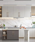 Modern kitchen with 7.5 Inch Brushed Brass Kitchen Cabinet Handles 10 Pack Gold Cabinet Pulls For Cupboard And Drawer