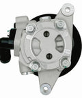 Bulletproof Power Steering Pump With Pulley Fits 2006 Through 2011 Honda Civic 18 Liter top view with bolts and fittings