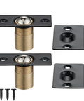 Stainless Steel Closet Door Ball Catch Hardware 2 Pack Adjustable with Strike Plate Black Finish Rustproof All Metal Built