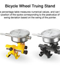 Beast Pro Grade Bike Wheel Truing Stand With Precision Percentage Table in yellow and black, for cycling maintenance.