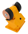 Cordless Mini Bench Grinder Featuring A Rugged Abs Shell with dual wheels for sharpening and polishing tasks.