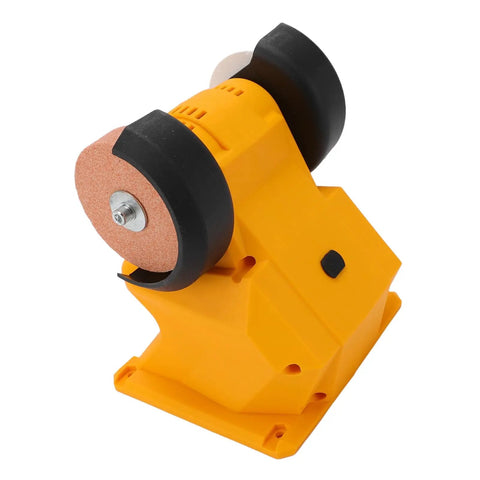 Cordless Mini Bench Grinder Featuring A Rugged Abs Shell with dual wheels for sharpening and polishing tasks.
