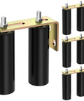 Heavy Duty 6 Inch Slide Gate Guide Rollers With L Bracket Universal adjustable black rolling gate wheels for fence track.
