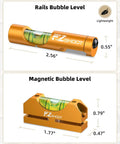 Scope Leveling Kit With High Precision Bubble Level And Universal Magnetic Level For Riflescopes, gold finish, dimensions shown