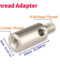 Pro Grade Thread Adapter Converts 4 To 48 Outer To M2.5 Inner Thread For Dial Indicators Height Or Depth Gauges 5mm Diameter 10mm Long Stainless Steel Corrosion Resistant Fits Dial Indicator Tips And Other Interchangeable Tools.