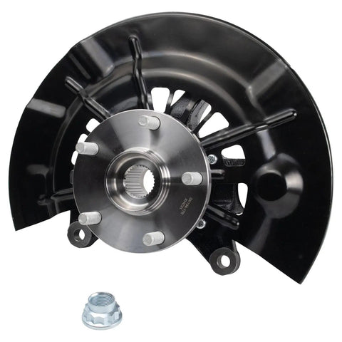 Premium 4-Piece Wheel Bearing Hub Assembly With CV Axle Shafts For Front Drive Toyota Avalon 2013-2016 assembly side view with nut