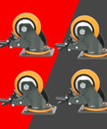 Heavy Duty Polyurethane Caster Wheels Running Butter Smooth With Dead Silent Foam Core And Rock Solid Locking Brakes For Heavy Workbenches Carts And Shop Furniture Rolling Swivel Set Of Four Eight Inch Black