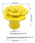 Total Game Changer Yellow Rose Ceramic Drawer Pulls With Smooth Glaze Finish For Kitchen Drawers And Vanity Storage Set Of Two showing dimensions.