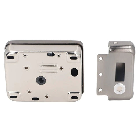 Top Shelf Electronic Deadbolt Door Lock With Dual Remote Controls And Extended Battery Power, back view showing secure design.