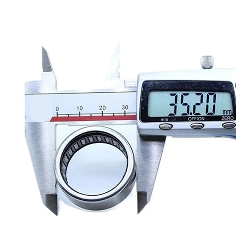 Heavy Duty Drawn Cup Needle Roller Bearing 282 By 352 By 148 Millimeters 5 Piece Set measured with caliper at 35.20mm diameter