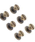 Flat Head Copper Screws And Nuts Rivet Set For Leather Crafting, Brass 8mm Decorative Studs, close-up of screws and nuts