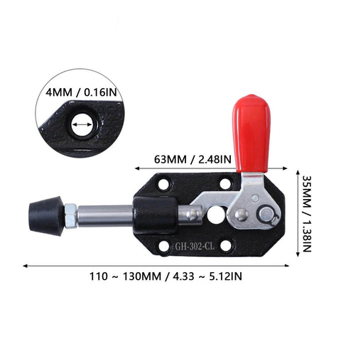 Twin Pack Toggle Clamp Set With 500Lb Holding Capacity, Quick Release Push Pull Clamp For Woodworking And Metalworking, side view