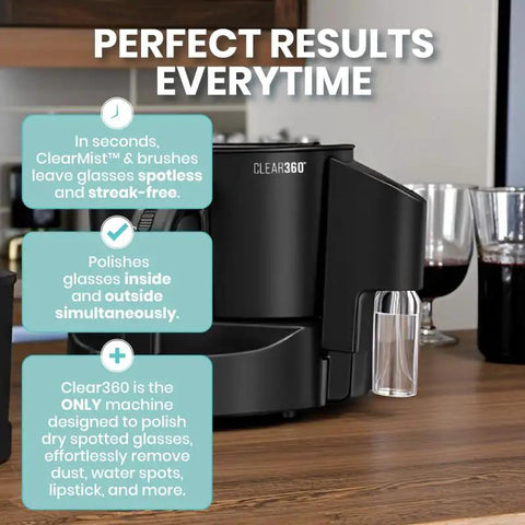 Electric Countertop Glassware Polisher Straight Up Makes Cleaning Your Favorite Tumblers A Total Game Changer on wooden surface.