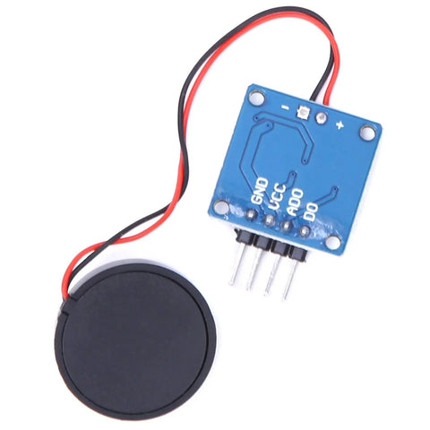 5.0V Piezoelectric Vibration Sensor Module with Analog and Digital Outputs TTL Level 20 by 20 mm for tap detection and security systems