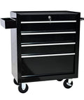 Heavy Duty Rolling Tool Chest With Four Top Shelf Drawers And Secure Locking Mechanism Rock Tough Steel Shop Organizer For Garage Crew Pro Grade Mechanics Storage Black. Compact design with four drawers, locking mechanism, durable wheels.