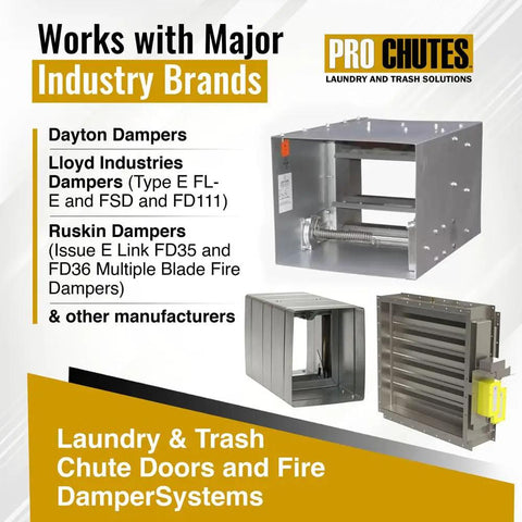 Heavy Duty 165 Degree Fusible Link For Laundry And Commercial Trash Chute Dampers UL Listed Thermal Fuse Switch shown with dampers.