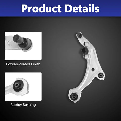 Heavy Duty Front Control Arms With Ball Joints And Tie Rods 10 Piece Suspension Swap Kit showing powder-coated finish and rubber bushing.