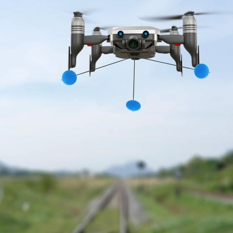 Front view of Three Set RC Helicopter Training Gear Kit With Blue Frame And Sponge Ball Practice Balls For Easy Learning And Flying