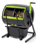 Maze Compost Tumbler With Geared Handle For Easy Turning No Hassle 65 Gallon Capacity UV Resistant High Impact Plastic Black