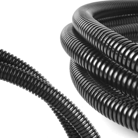 Heavy Duty Black Split Wire Loom Tubing For Hassle Free Cable Management 3/8 Inch Inner Diameter flexible tubing coils.