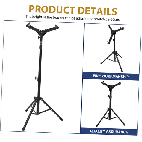 Badass Telescopic Drum Rack Storage Setup For Practice Pads Snare Brackets Collapsible Percussion Shelf Stand Black adjustable bracket height 68-99cm.