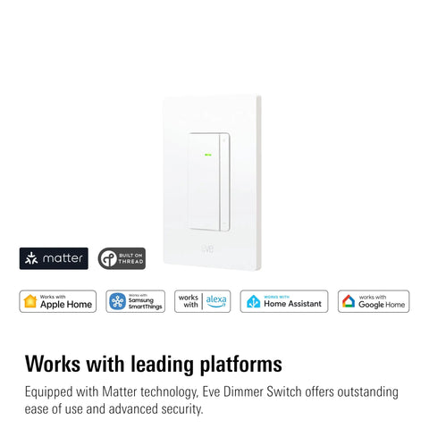 No Fuss Matter Smart Dimmer Switch 2 Pack, Single Pole Wall Controller for Alexa Apple HomeKit Google SmartThings, side view showing controls.