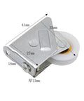 Smooth Operator Double And Single Wheel Sliding Door Pulley Rollers For Vinyl And Aluminum Track Slick Glide Heavy Duty Replacement Parts Four Pack with metal and plastic components.