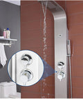 Multi Way Brass Shower Mixing Valve With Ceramic Cartridge Cold And Hot Water Diverter For Tub And Overhead Sprayer Bathroom Plumbing Fixture with chrome controls.