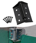 Spring Door Hinge Self Closing Heavy Duty Manganese Steel Door Closer shown with screws for cabinets and garages installation