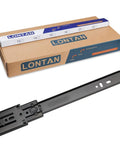 Heavy Duty Twenty Inch Drawer Slides Soft Close Runners Six Pair Galvanized Steel shown with packaging and part detail.