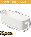Keepin' Your Drawer Game Strong With These 20 White Plastic Narrow Storage Bins, Multi Purpose Compact Containers That Keep The Entire Household Organized, size dimensions, 28cm by 9.5cm.
