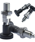 Top Shelf M16 Stainless Steel Indexing Plunger With Dead On Spring Loaded Throttle Lever and Grip Tight Knurled Thumbwheel with angled view.