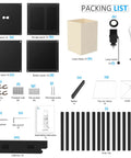 Packing list for Shelf Floor Lamp With Solid Wood Shelves And USB Charging Ports, showing components and accessories.