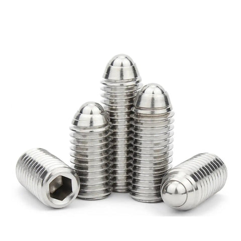 M12 X 45Mm 304 Stainless Steel Spring Ball Plunger with hex nut design for durable machine positioning and heavy impact use.