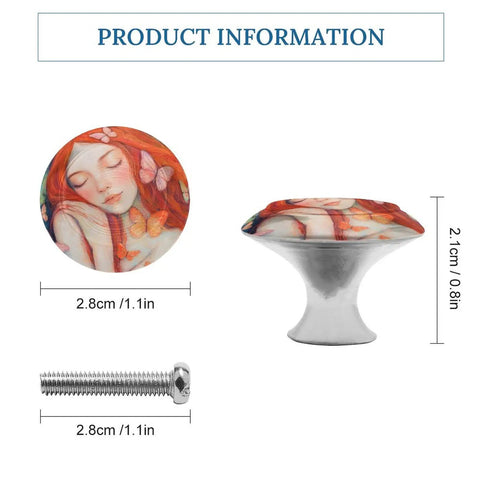 Upgrade Your Setup with Dope Butterfly Oil Painting Crystal Glass Drawer Handles with Screws 2 Pc. Round 2.8cm glass pull with stainless steel screw.