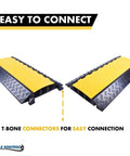 Tough As Nails Heavy Duty Cable Protector Ramp 3 Channel 1 Piece 36 Inch Long Black And Yellow Cord Cover With 44000 Lbs Capacity Rubber
