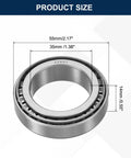 Built Tough Chrome Steel Tapered Roller Bearing Cone And Cup Set With 35 Mm Bore 55 Mm Od And 14 Mm Thickness shown with dimensions.