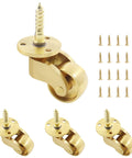 4 Pcs Universal Stem Casters Brass Castor Heavy Duty 360 Degree Rotation Swivel Wheels For Furniture Trunk Box Sofa Trolley Chairs Cabinet Bed With 1 Inch Wheel Diameter 5mm Thread Pitch 1.5mm
