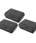 Three Piece Compact Dark Hardshell Toolbox Set Featuring Heavy Duty Waterproof Design For Engineers And Mechanics stacked tool cases.